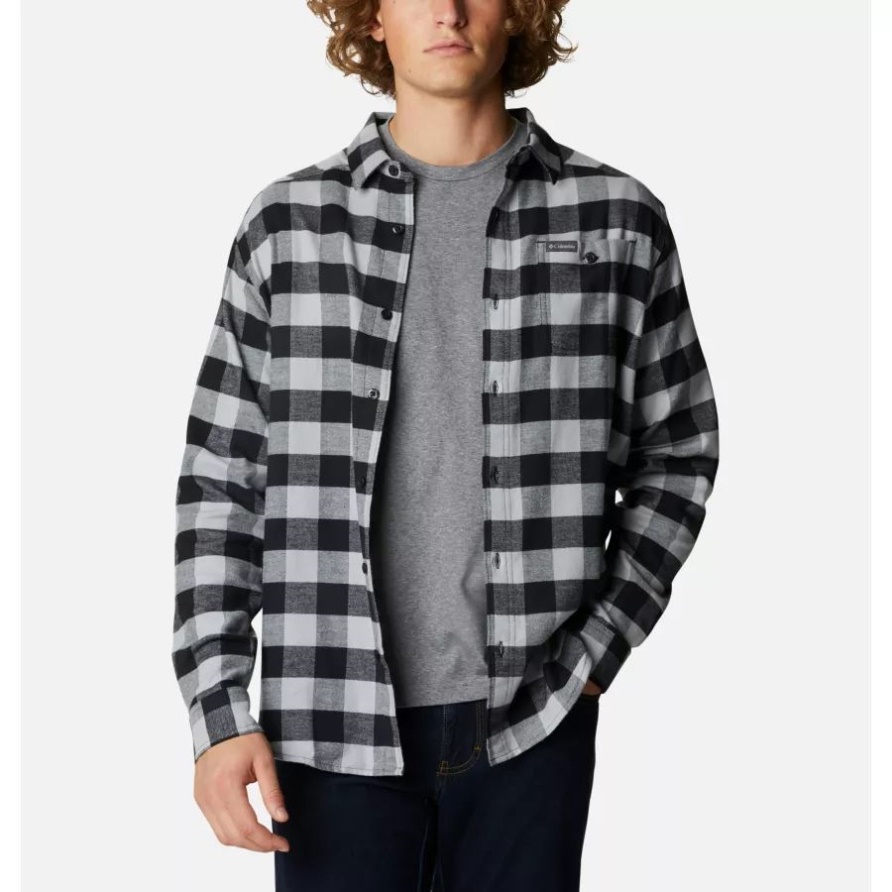 Cornell Woods Flanell-Langarmhemd Für Herren Columbia Columbia Grey Buffalo Check