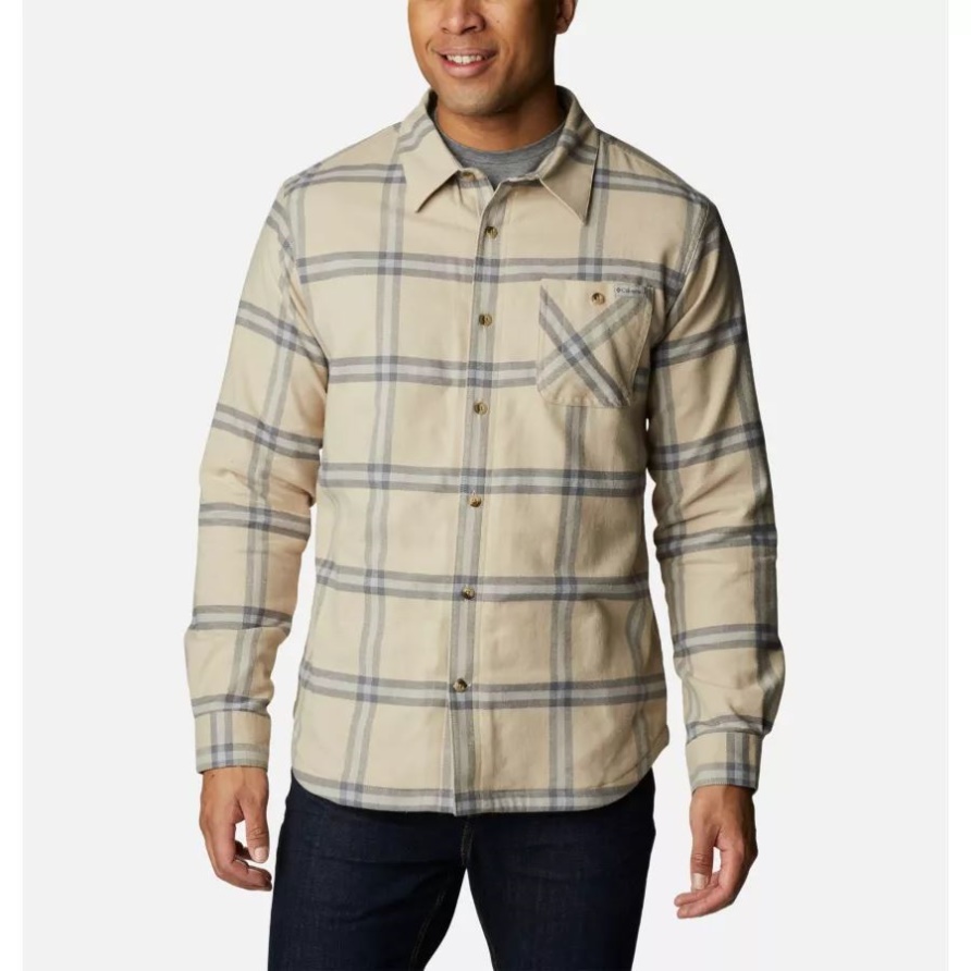Cornell Woods Flanellhemd Mit Fleecefutter Für Herren Columbia Ancient Fossil Windowpane