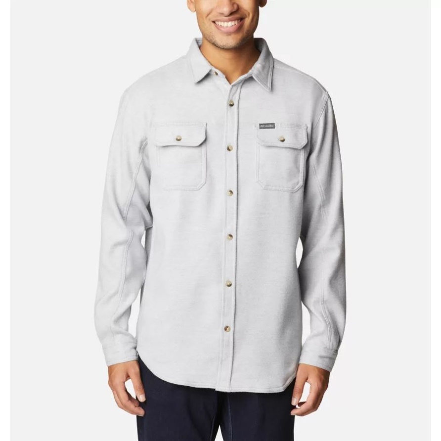 Herren Deschutes River Schweres Flanellhemd Columbia Grau Meliert Columbia