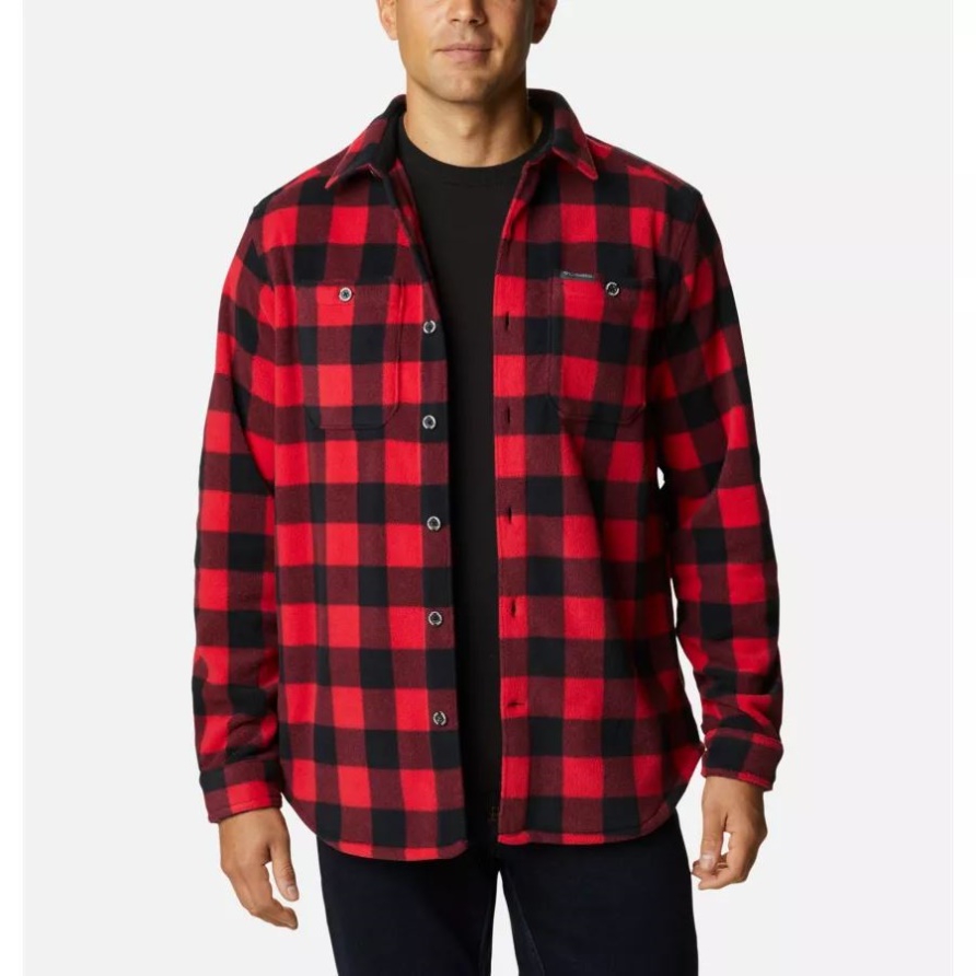 Flare Gun Fleece-Überhemd Für Herren Columbia Mountain Red Check