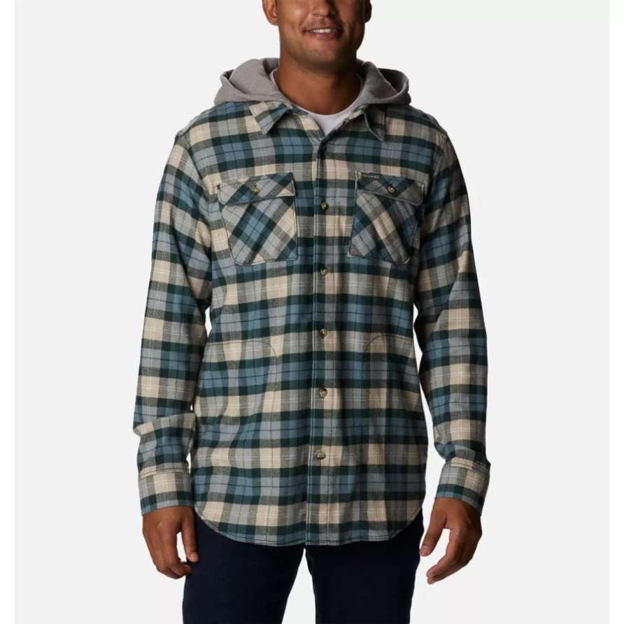 Flare Gun Stretch Flanell Hoodie Für Herren Spruce Balanced Tartan Columbia
