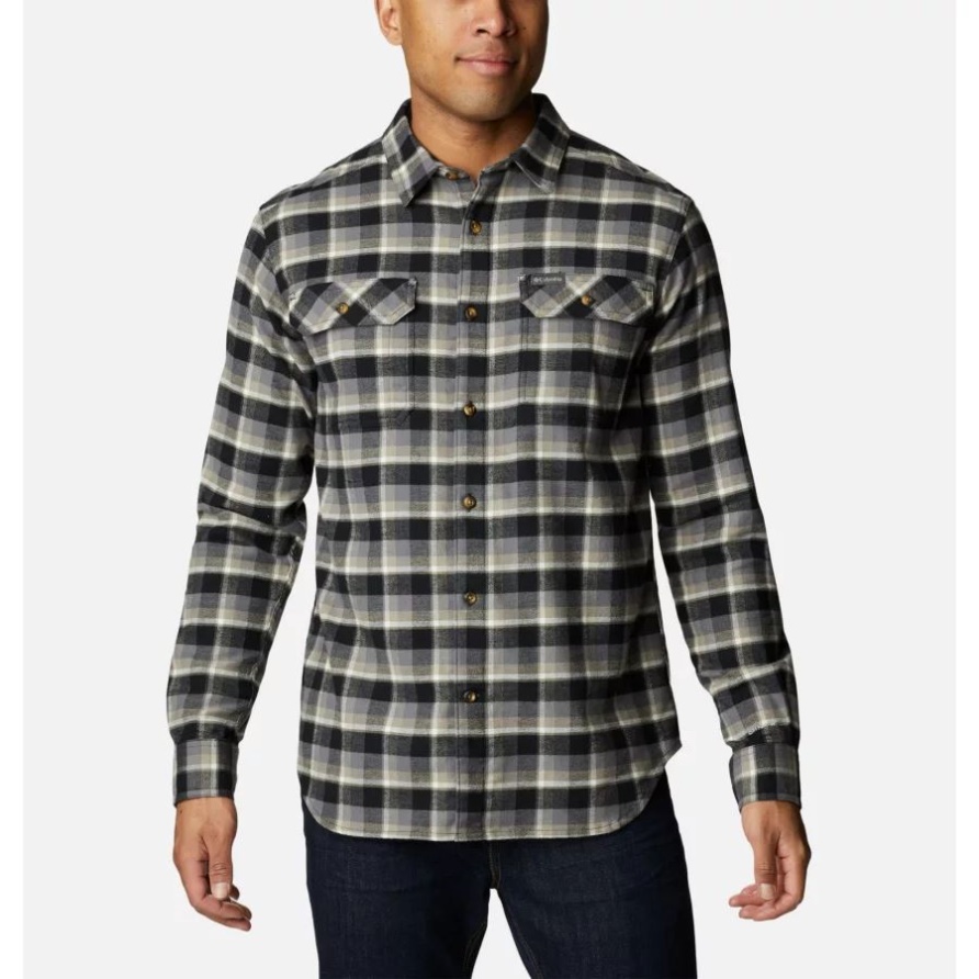Flare Gun Stretch-Flanellhemd Für Herren Columbia Black Shadow Plaid
