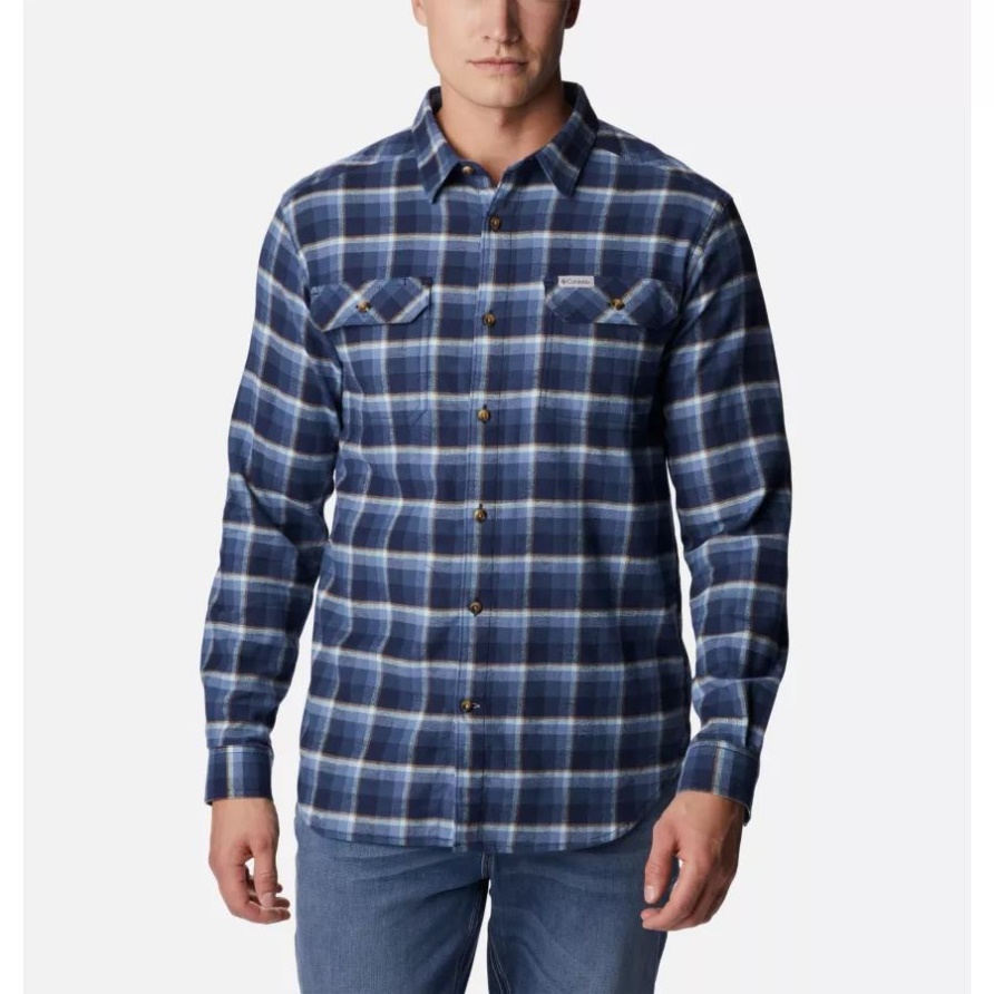 Flare Gun Stretch-Flanellhemd Für Herren Columbia Collegiate Navy Shadow Plaid