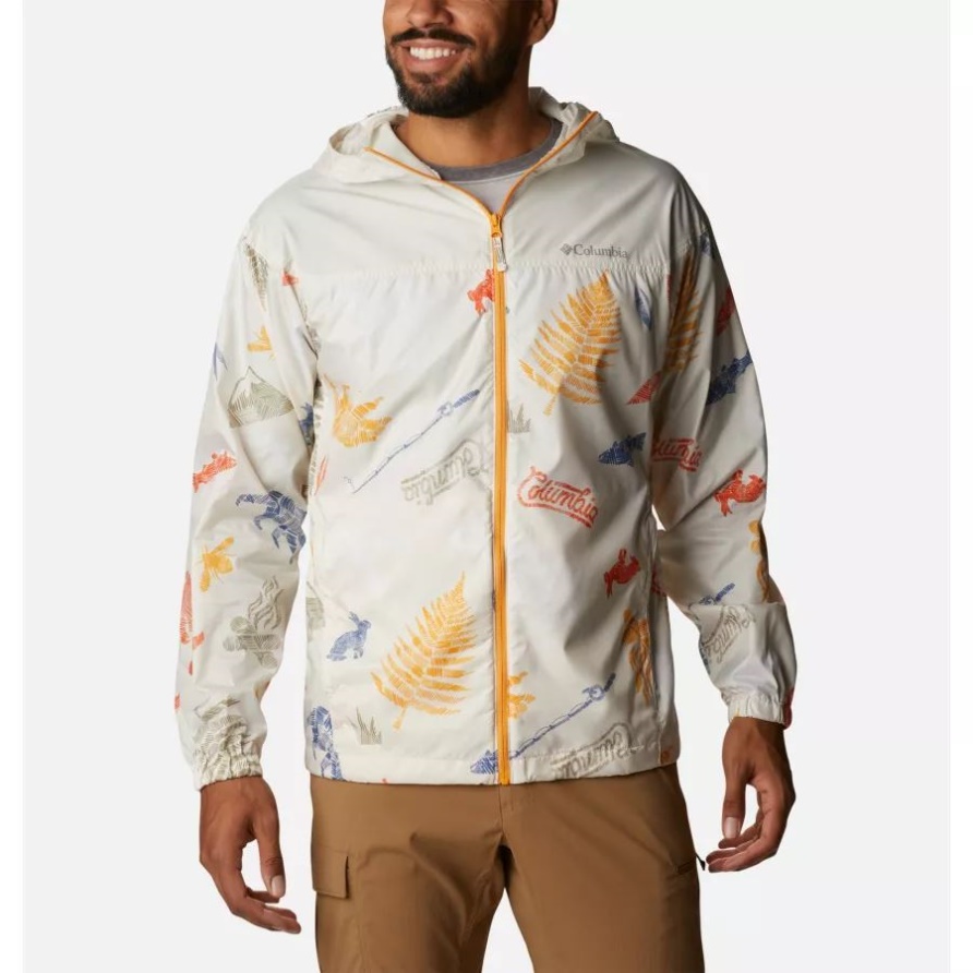 Flash Challenger Neuheit Windjacke Herren Kreide Wanderlandia Print Columbia
