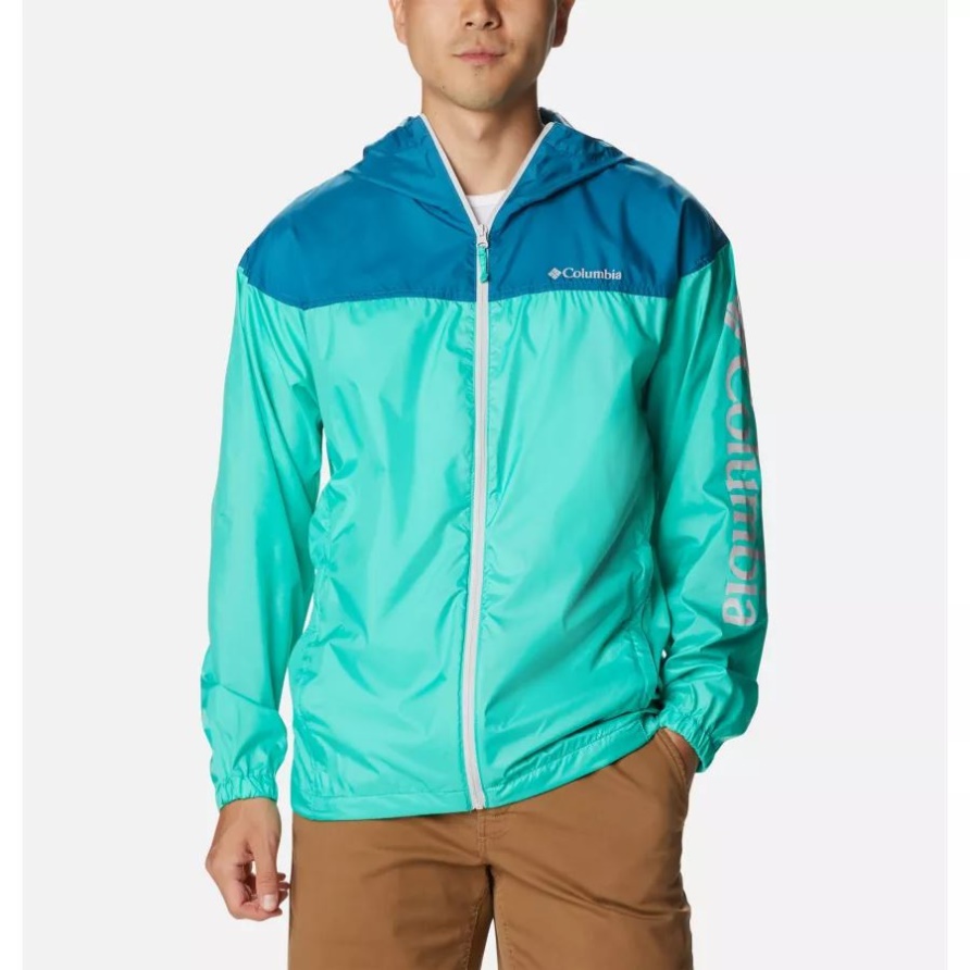 Herren Flash Challenger Windjacke Neuheit Columbia Electric Türkis/Deep Marine