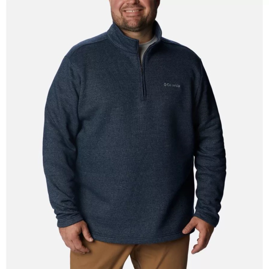 Herren Great Hart Mountain III Half Zip Big Columbia Collegiate Navy Heather
