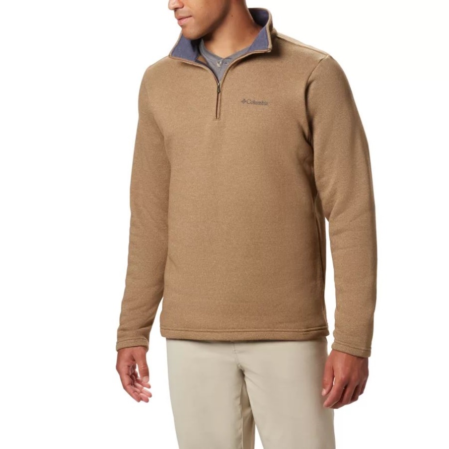 Herren Great Hart Mountain III Half Zip Delta Heather Columbia