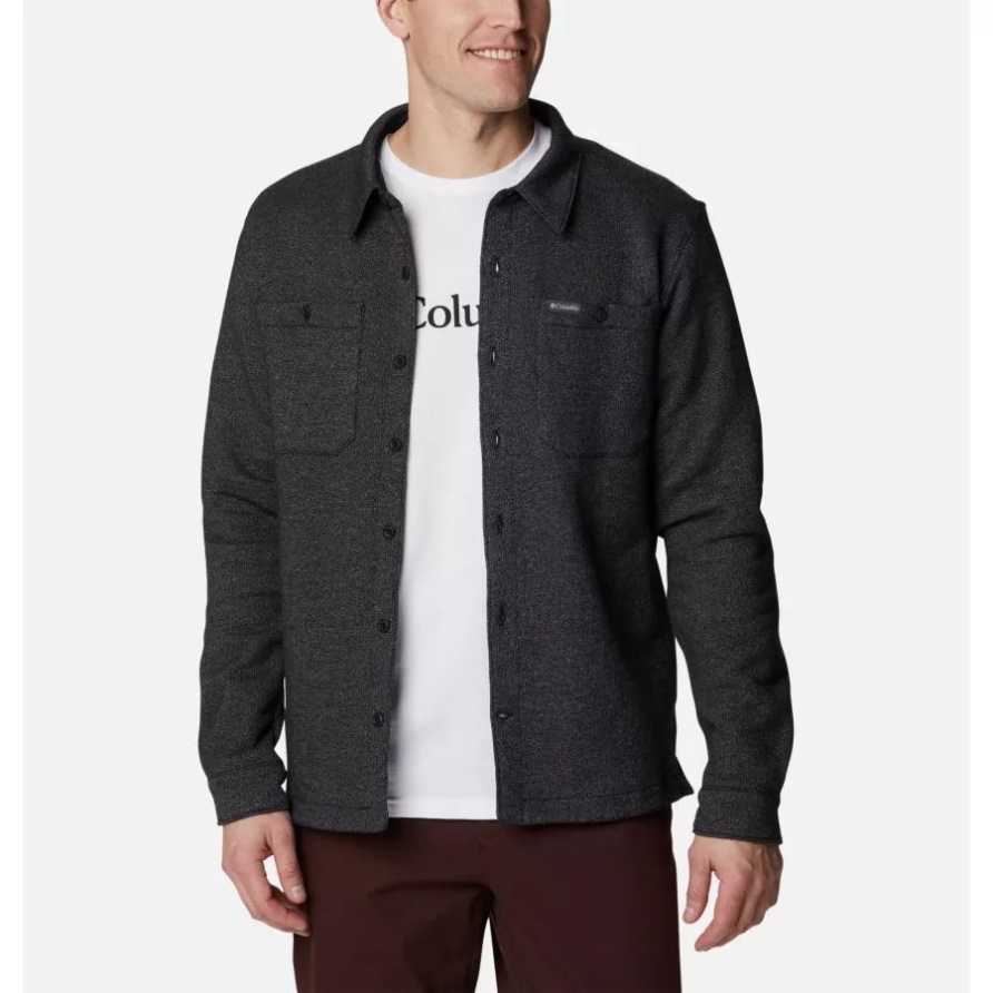 Herren Great Hart Mountain Hemdjacke Columbia Black Heather/Black