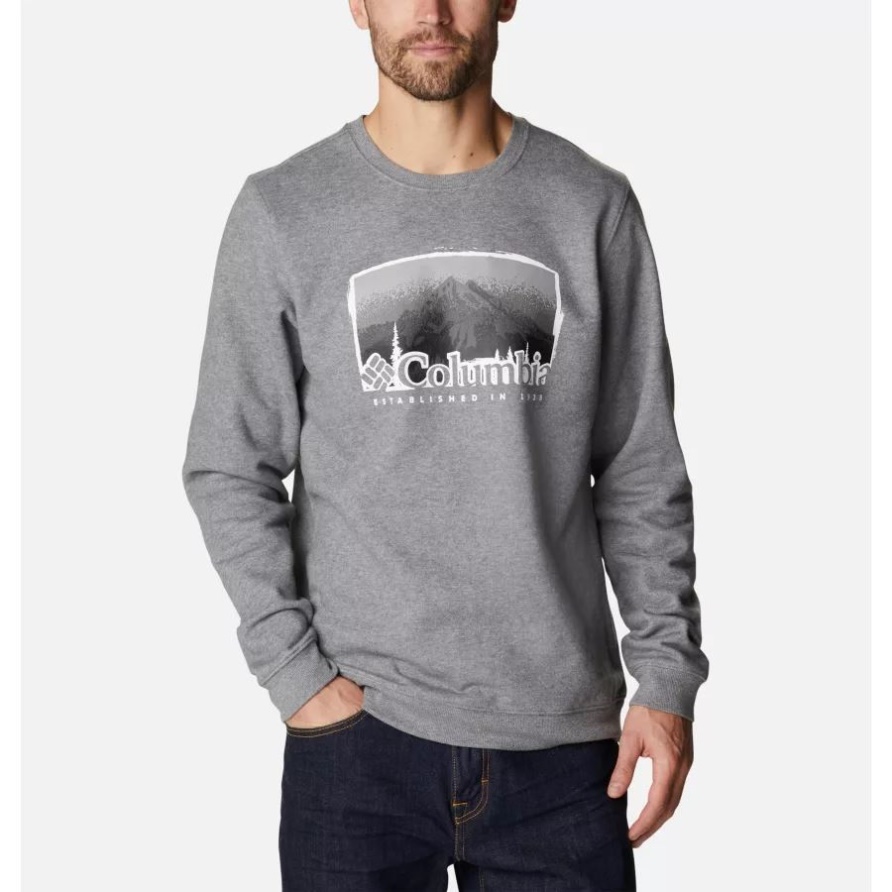 Rundhals-Sweatshirt Mit Rundhalsausschnitt Von Hart Mountain Für Herren Anthrazit Meliert/foggy Haven-Grafik Columbia