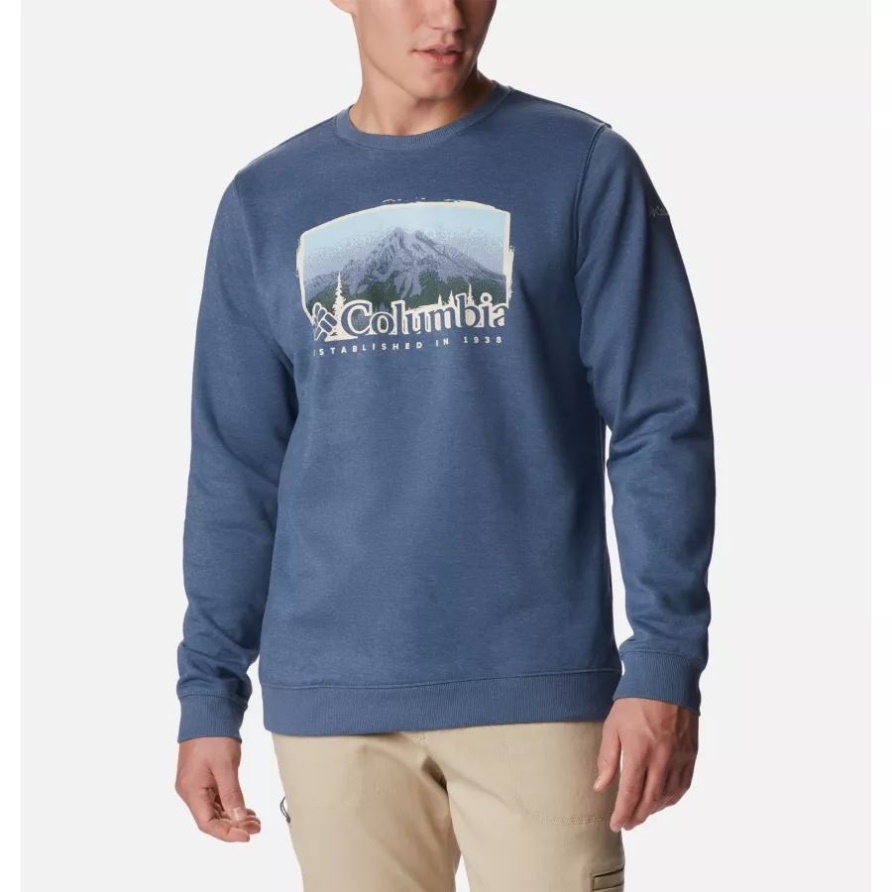Herren-sweatshirt Mit Rundhalsausschnitt Von Hart Mountain Mit Grafik Columbia Dk Mtn Heather/foggy Haven-grafik