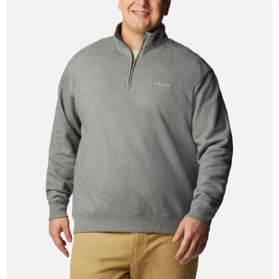 Herren-sweatshirt Hart Mountain Ii Mit Halbem Reißverschluss Big Charcoal Heather Columbia