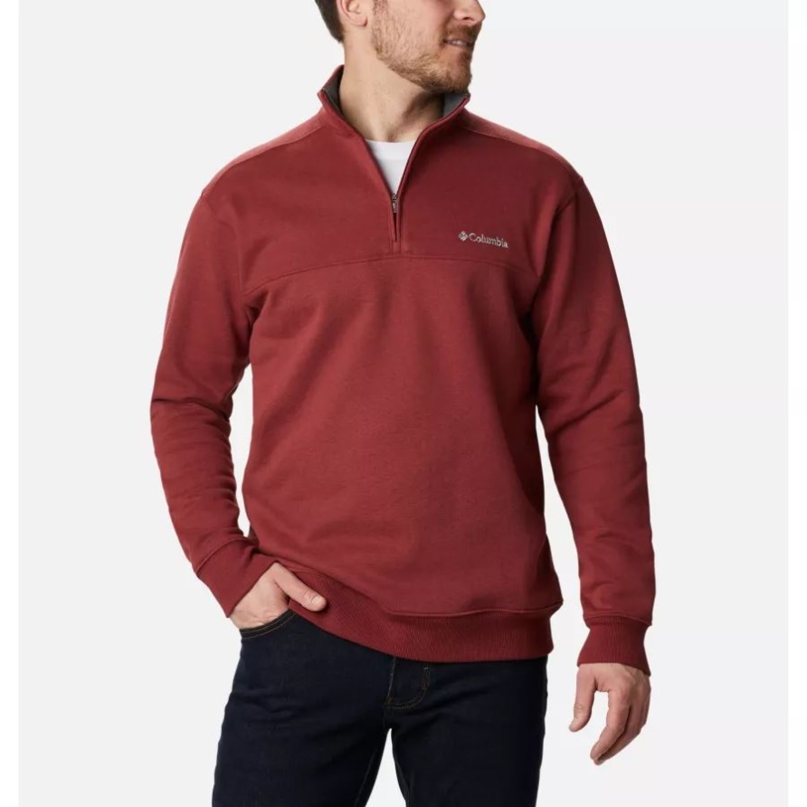 Herren-sweatshirt Mit Halbem Reißverschluss Von Hart Mountain Ii Red Jaspis Columbia