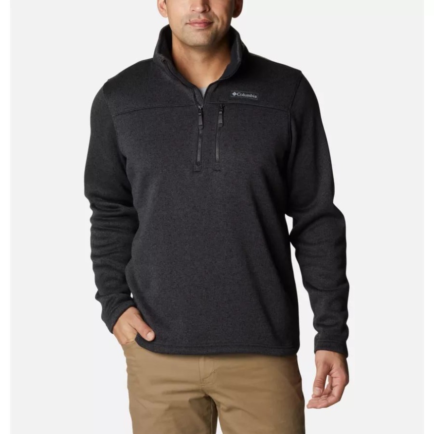 Hatchet Hill Halbreißverschluss-Fleecepullover Für Herren Columbia Black Heather
