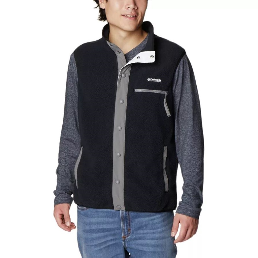 Herren Helvetia Fleeceweste Black/city Grey Columbia