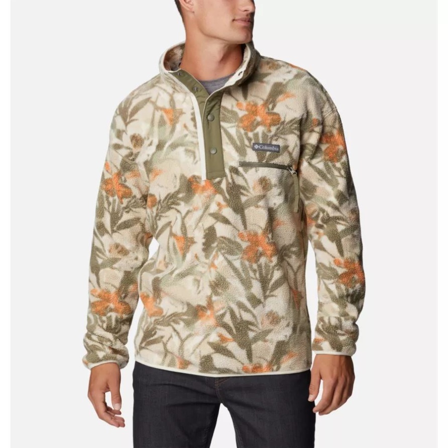 Herren Helvetia Half Snap Fleece Columbia Alte Fossile Blumenzucht