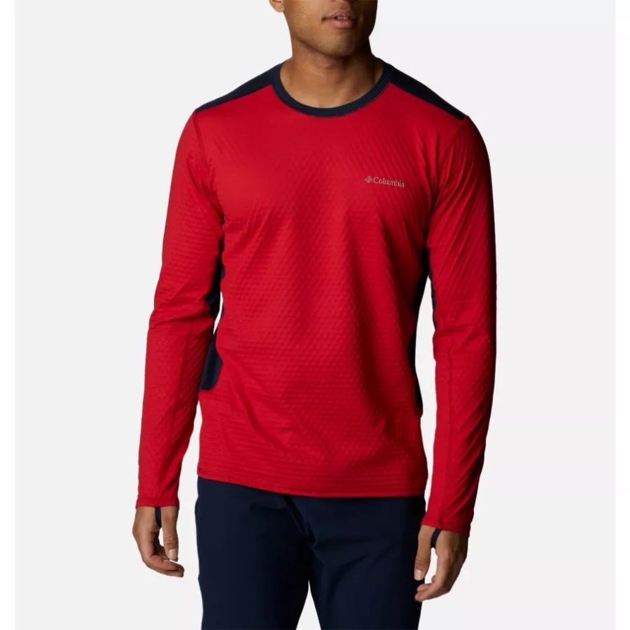 M Bliss Ascent Langärmliges Technisches T-shirt Für Herren Columbia Mountain Red/collegiate Navy