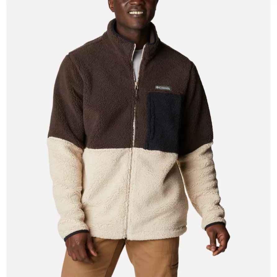 Mountainside Sherpa-Fleecejacke Für Herren Aus Schwerem Sherpa-Fleece Columbia Cordovan/Ancient Fossil/Black