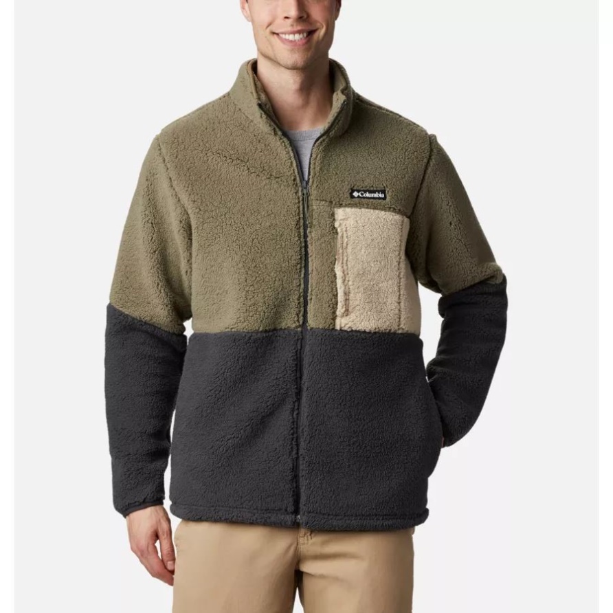 Mountainside Heavyweight Sherpa Fleecejacke Für Herren Stone Green/Shark/Ancient Fossil Columbia