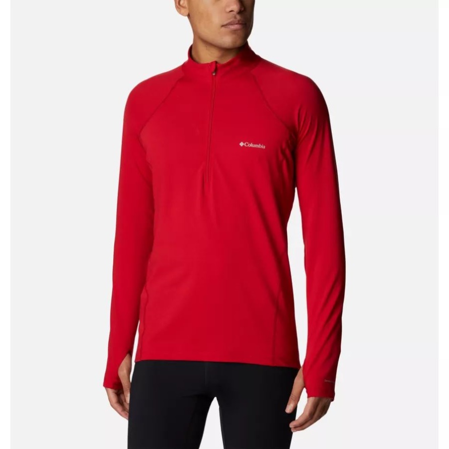 Mittelschwerer Omni-Heat Baselayer Mit Halbem Reißverschluss Für Herren Columbia Mountain Red