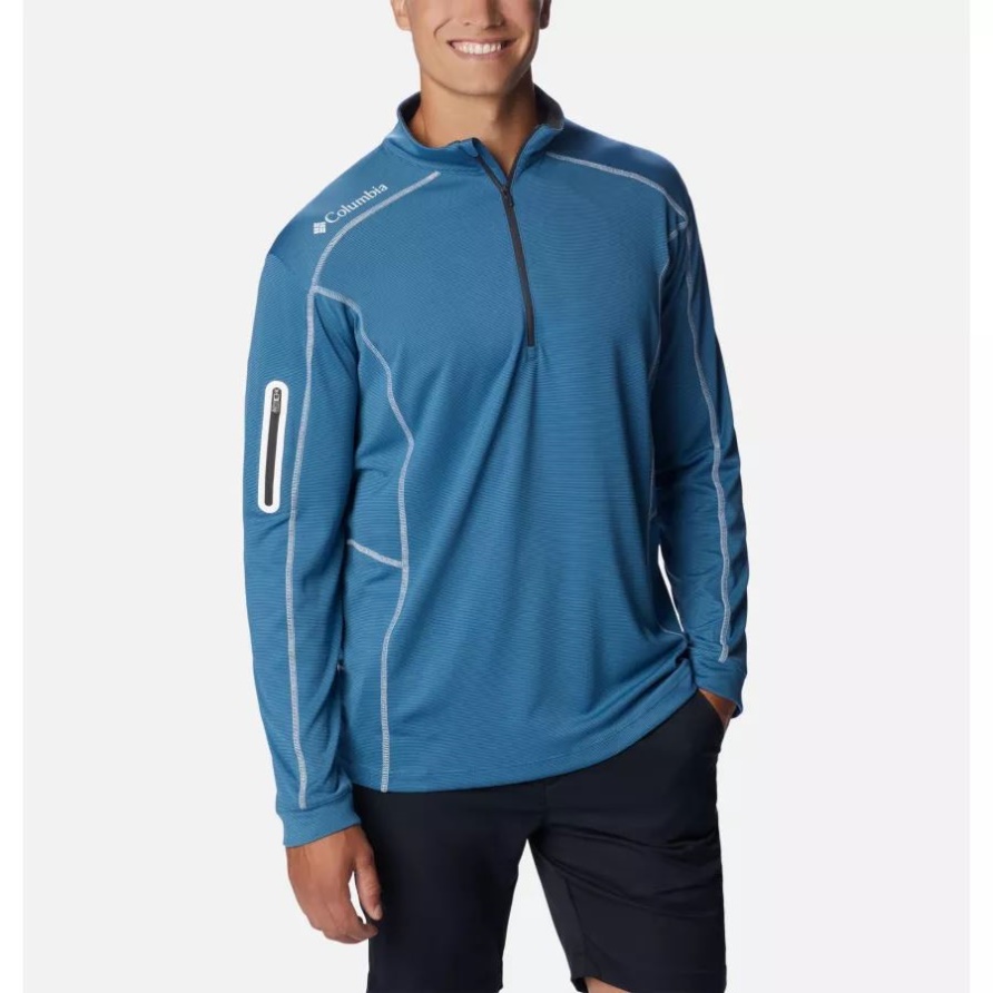 Omni-Wick Shotgun-Pullover Mit Halbem Reißverschluss Für Herren Columbia Mineral Blue