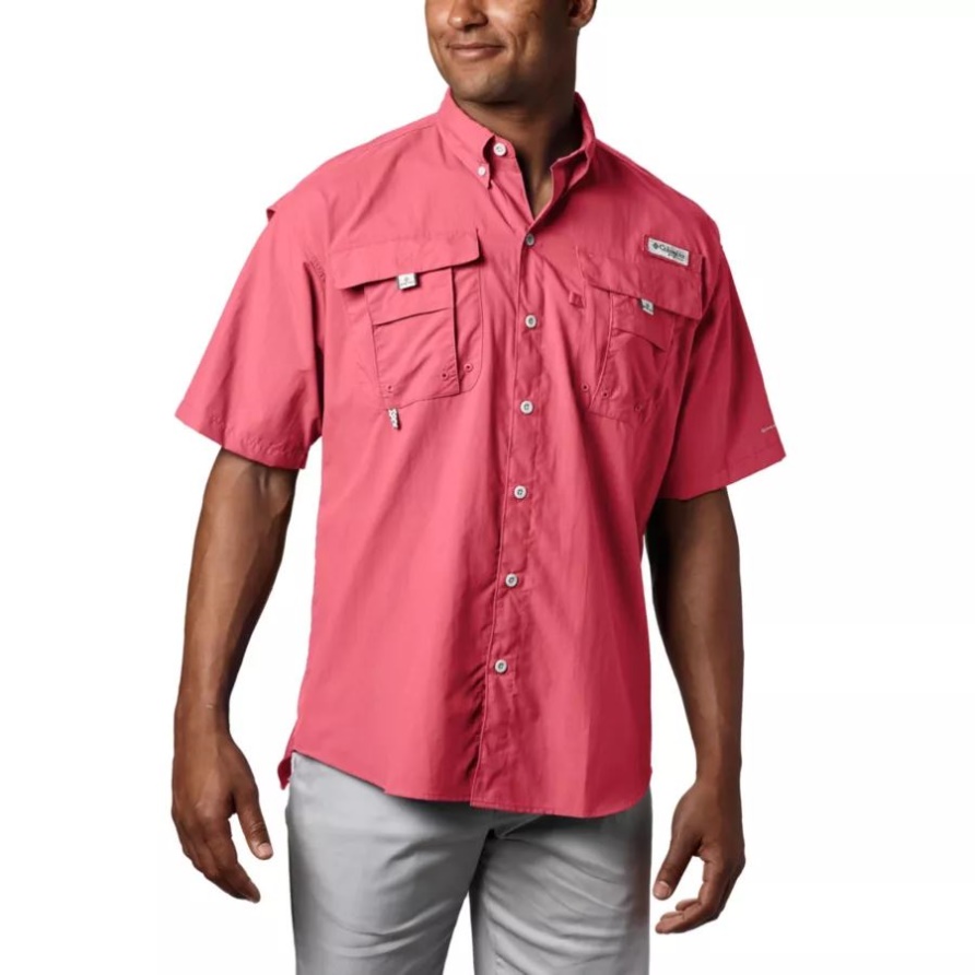 Herren Pfg Bahama Ii Kurzarmhemd Columbia Sunset Red