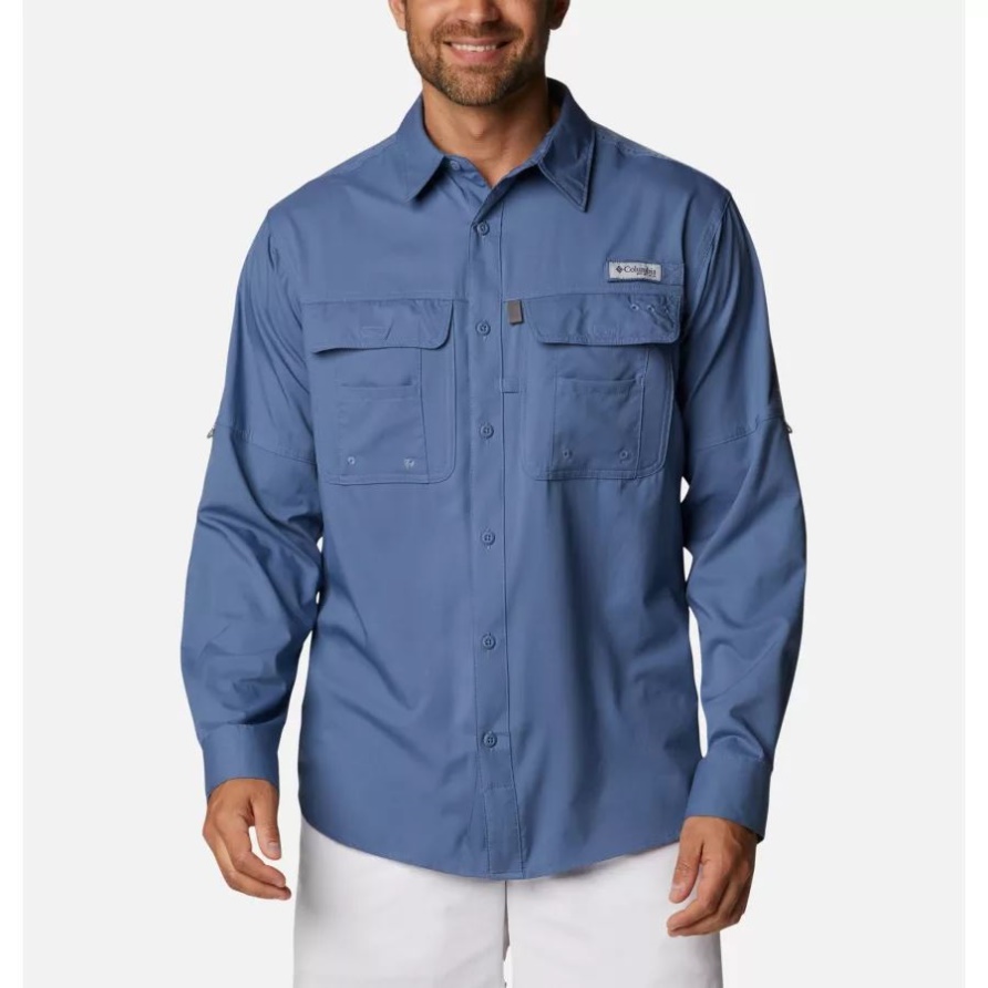 Pfg Drift Guide Gewebtes Langarmhemd Für Herren Bluestone Columbia
