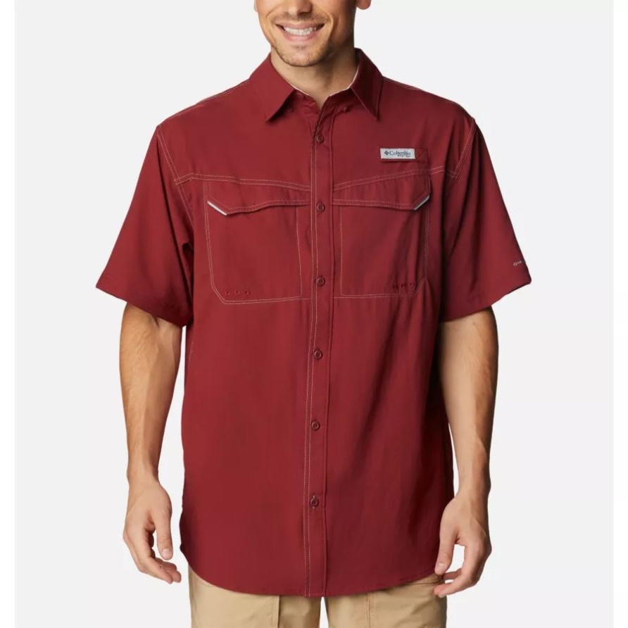 Herren Pfg Low Drag Offshore Kurzarmhemd Columbia Red Jaspis