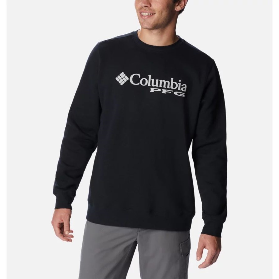Rundhals-Sweatshirt Mit Pfg-Logo Für Herren Columbia Black/Cool Grey