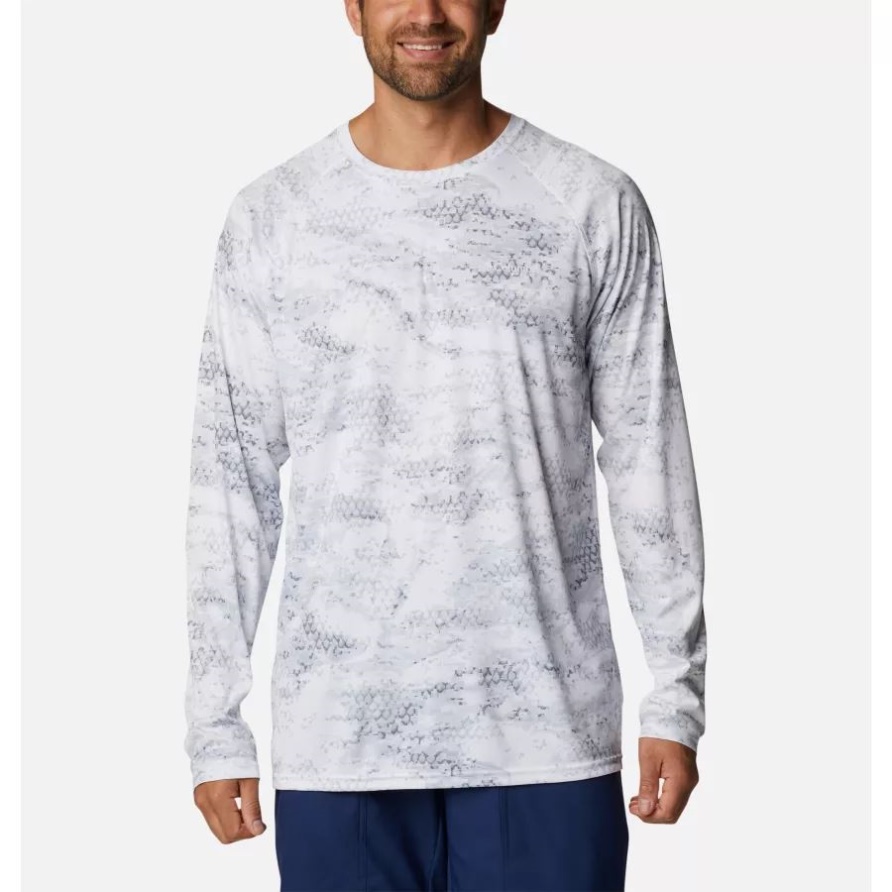 Pfg Super Terminal Tackle Herrenhemd Mit Langen Ärmeln Cool Grey Pfg Camo Columbia