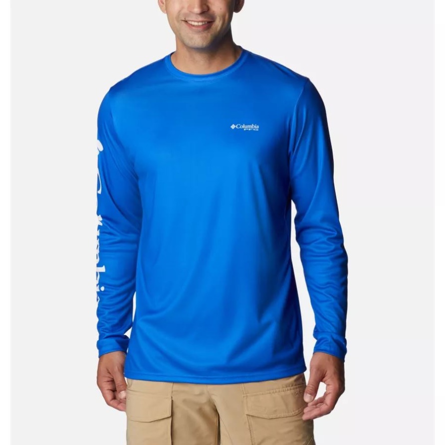 Herren-PFG-Terminal-Tackle-Carey-Chen-Langarmhemd Columbia Blue Macaw/Dorado