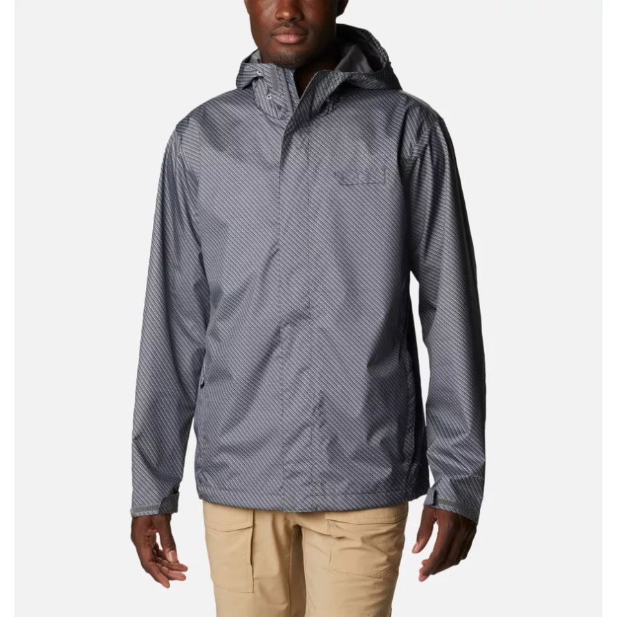 PFG Terminal Tackle Regenshelljacke Für Herren City Grau Kohlefaserdruck Columbia