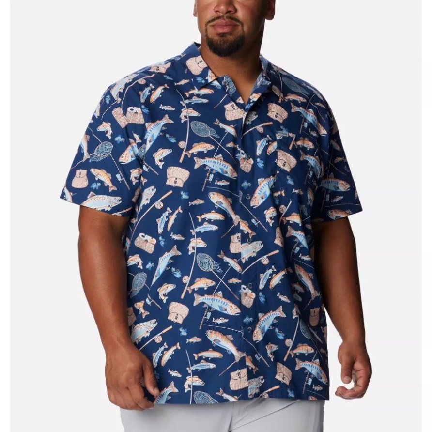 Pfg Trollers Bestes Kurzarmhemd Für Herren Big Columbia Carbon Midwest Bounty Print