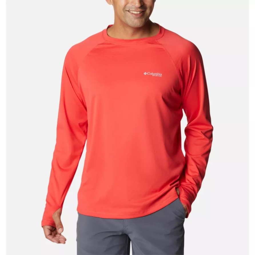 Pfg Null Regeln Eis Langarmshirt Für Herren Columbia Red Hibiscus