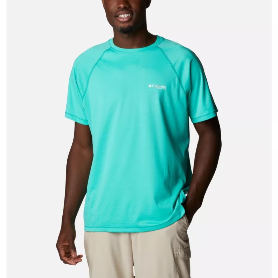 Pfg Zero Rules Ice Kurzarmshirt Für Herren Columbia Electric Türkis