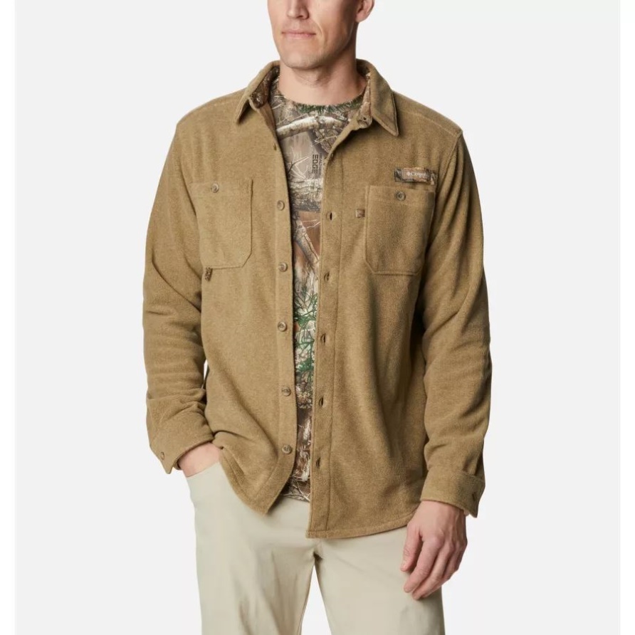 Phg Bucktail-fleece-überhemd Für Herren Columbia Flachs Meliert