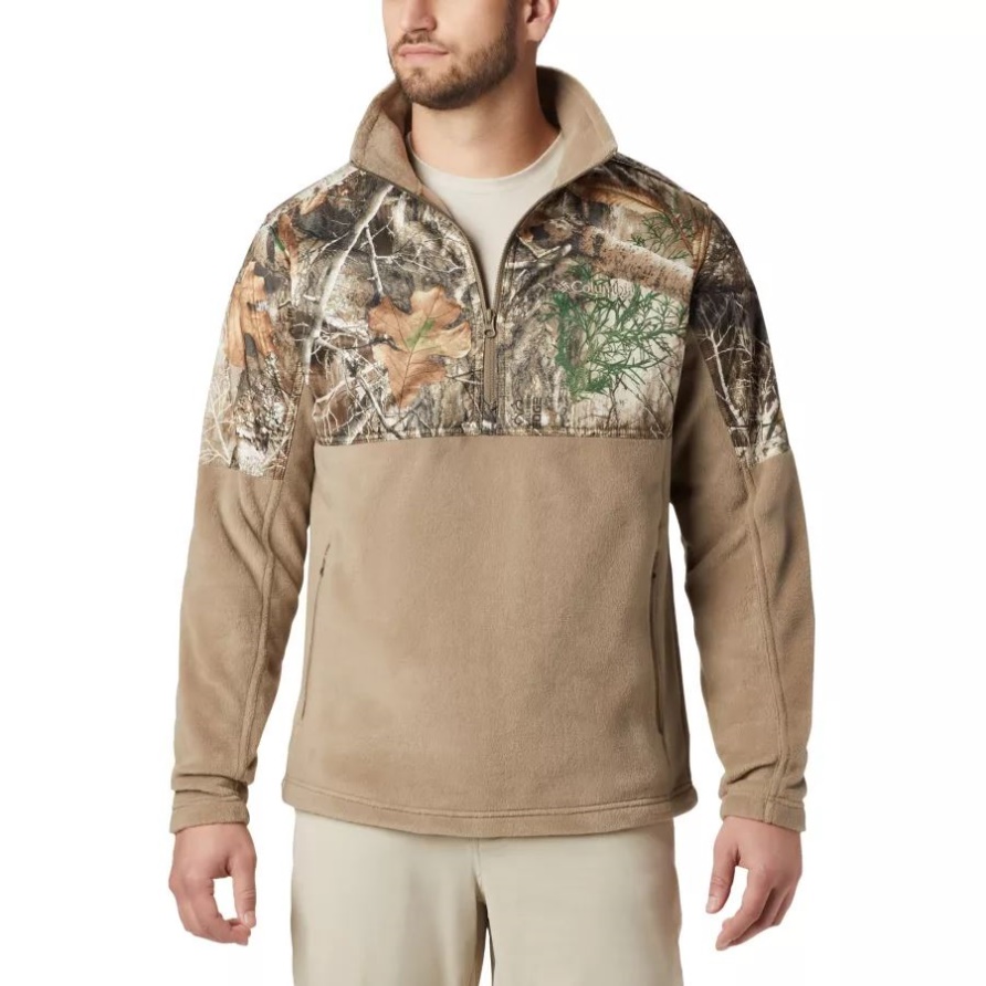 Phg-fleeceoverlay-pullover Mit 1/4-reißverschluss Für Herren Flax/rt Edge Columbia