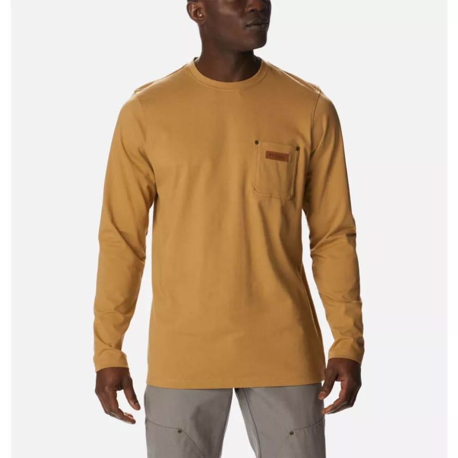 Herren PHG Roughtail Work Langarm T-Shirt Mit Tasche Sahara Columbia