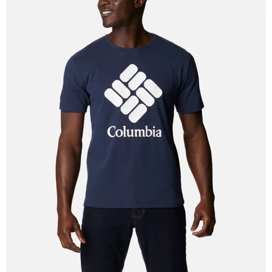 Pazifikkreuzungs-grafik-t-shirt Für Herren Collegiate Navy/csc Stacked Logo Columbia