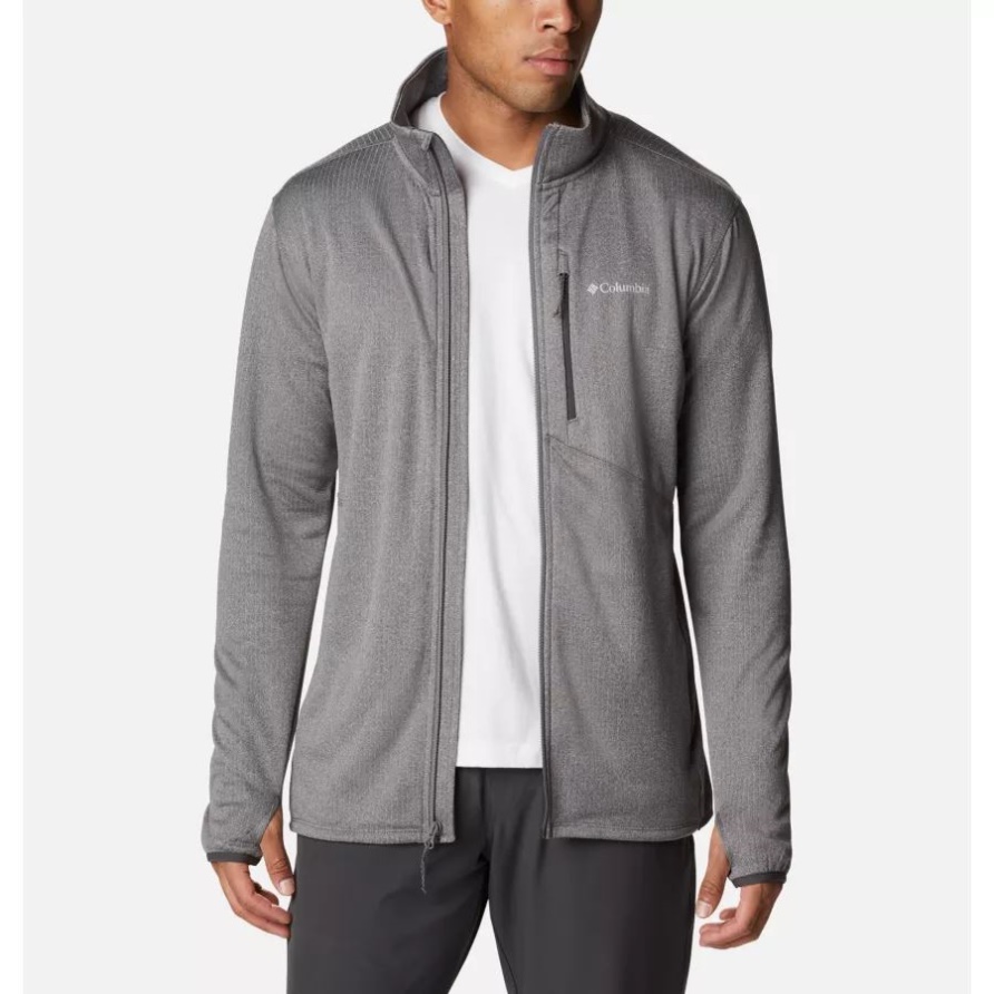 Herren-Fleecejacke Park View Mit Durchgehendem Reißverschluss Marke Columbia City Grey Heather