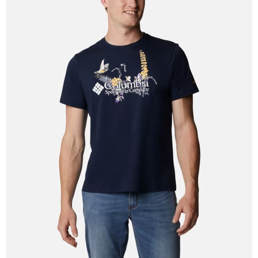 Path Lake Grafik-t-shirt Für Herren Collegiate Navy/fieldcreek Grafik Columbia
