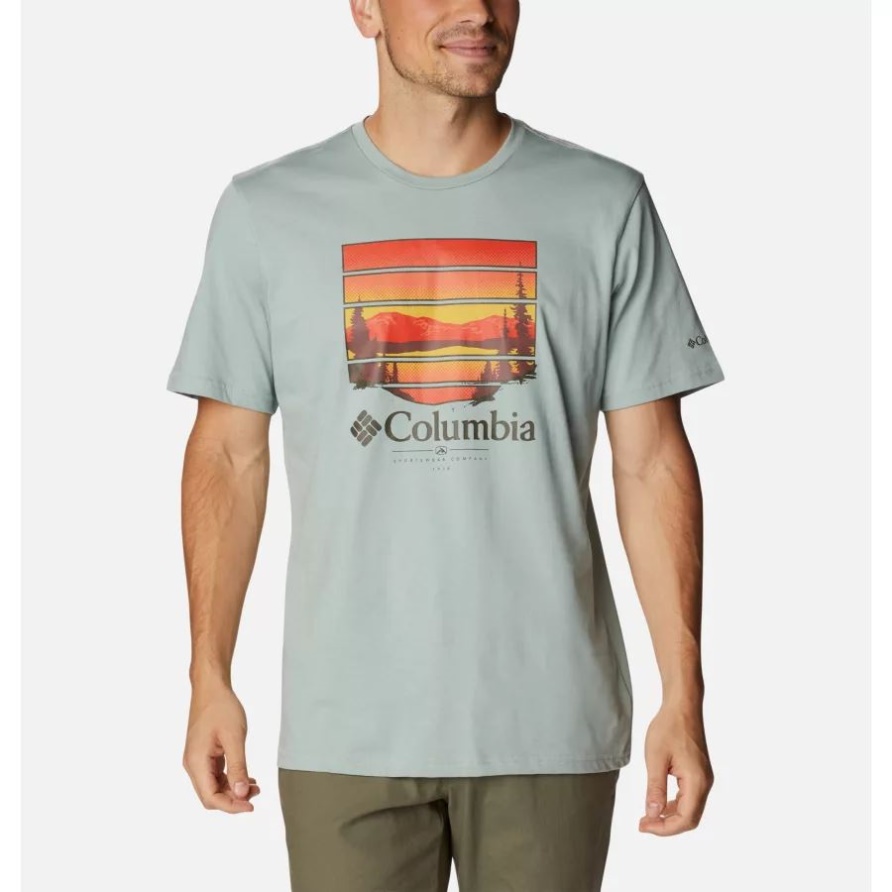 Path Lake-Grafik-T-Shirt Für Männer Columbia Niagara/bunte Vista-Grafik