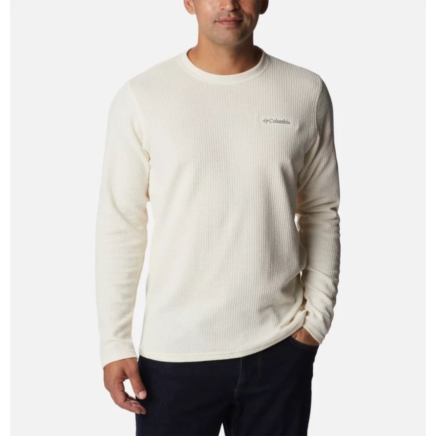 Pine Peak II Waffel Langarm Crew Chalk Heather Columbia Für Herren