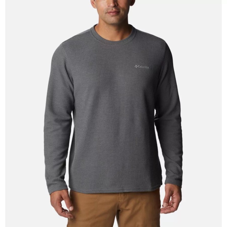 Pine Peak II Waffel-Langarmshirt Für Herren Columbia City Grey Heather