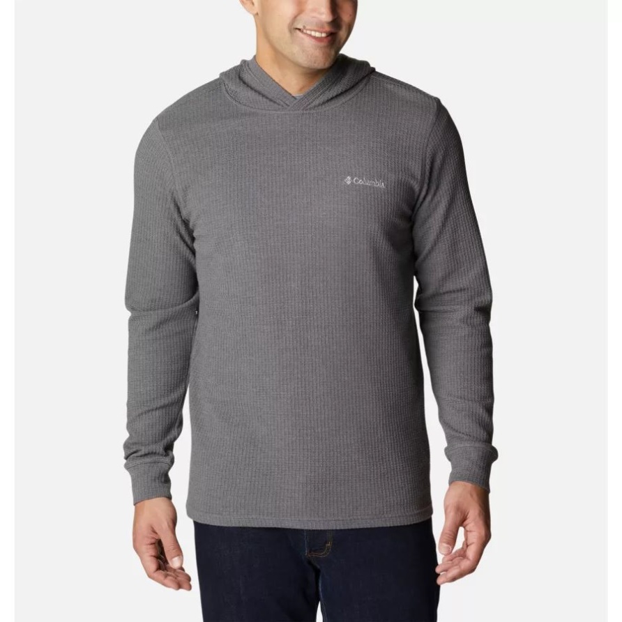 Pine Peak Waffel Hoodie Für Herren Columbia City Grau Meliert