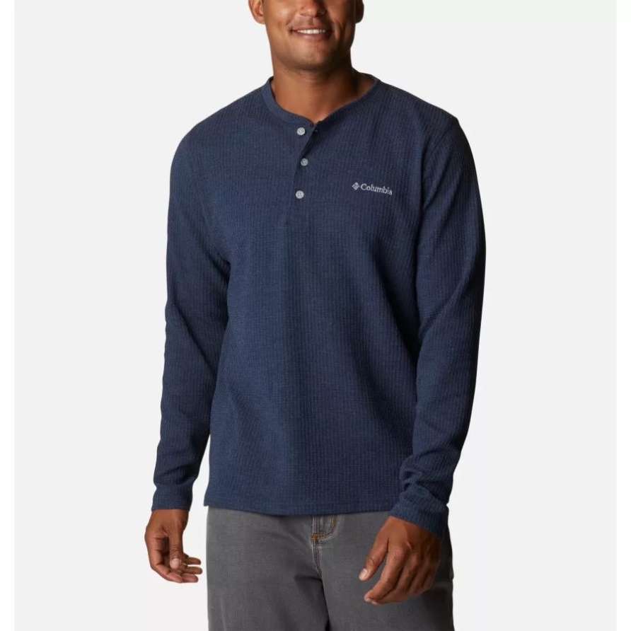 Pine Peak Waffle Longsleeve Für Herren Collegiate Navy Heather Columbia