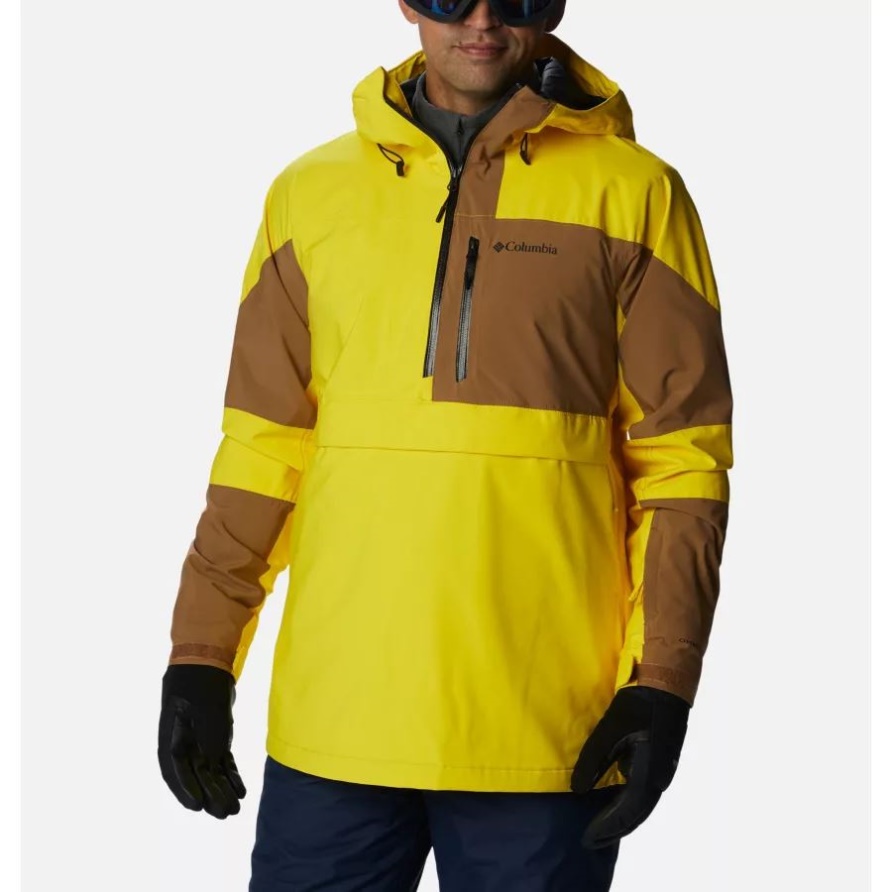 Herren Powder Canyon Anorak Ski Shell Laser Lemon/Delta Columbia
