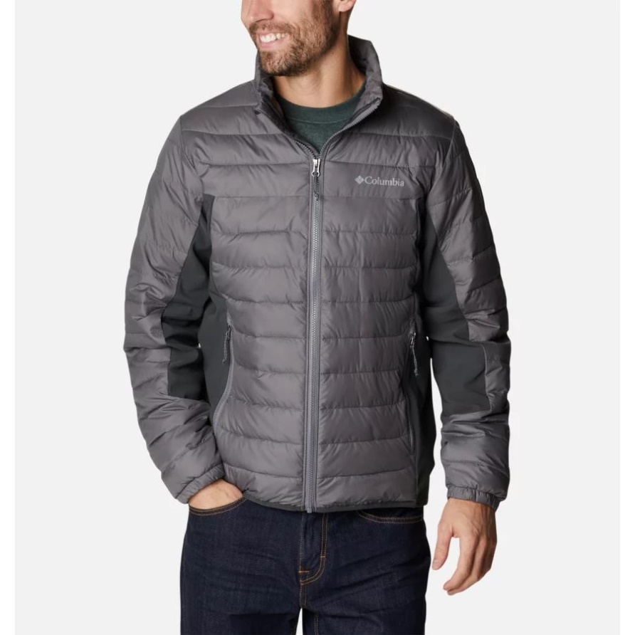 Herren-Powder-Lite-Hybridjacke City Grey/Shark Columbia