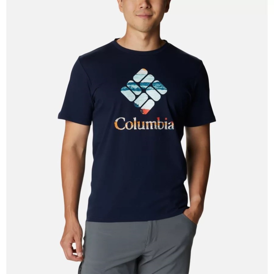 Rapid Ridge Grafik-T-Shirt Für Herren Columbia Collegiate Navy/Hyper Nature Grafik