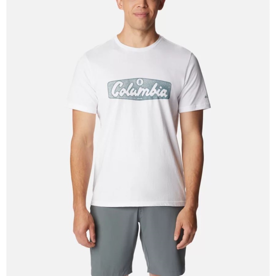 Rapid Ridge Grafik-T-Shirt Für Herren Columbia White/Hex Script