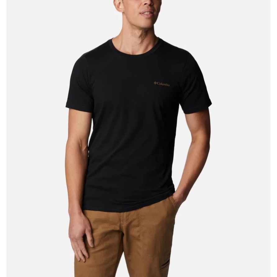 Rapid Ridge Ii Herren-t-shirt Aus Bio-baumwolle Schwarz/foggy Haven Columbia